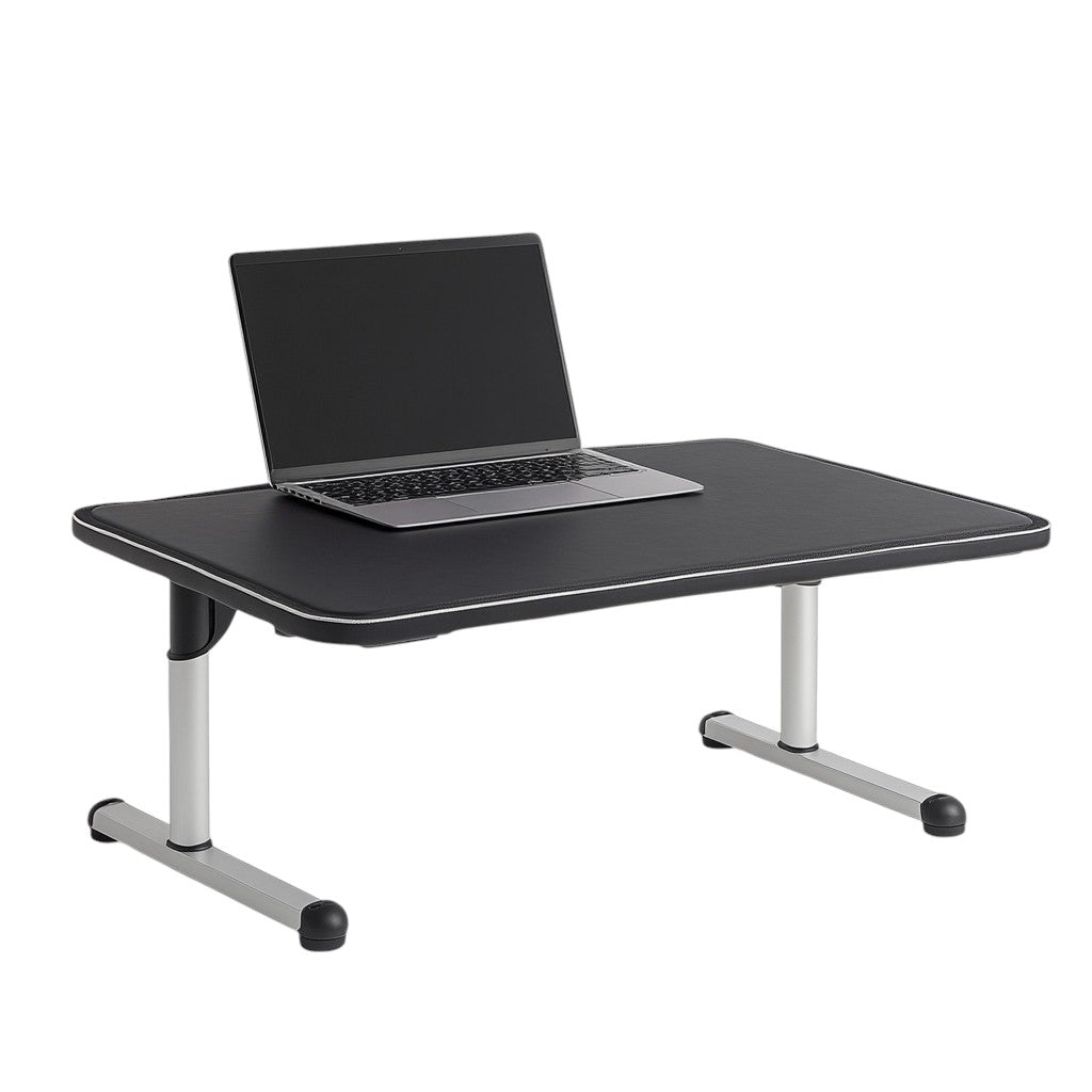 Gavix Adjustable Laptop Bed Stand - Tilting Top with Cooling Fan - Ergonomic Height Foldable Table for Bed & Sofa - Portable Workstation - Matte Black